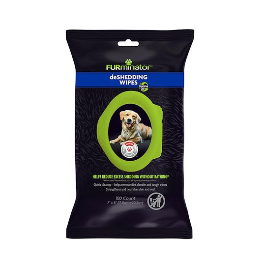 Furminator DeShedding Grooming Wipes For Dogs 100ct