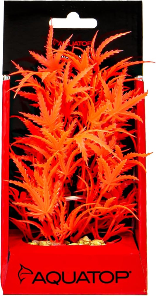 Aquatop Fluorescent Cannabis plant Aquarium Decoration 6in Red