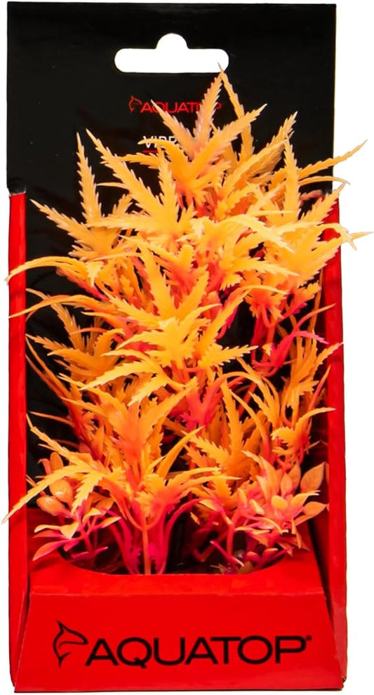 Aquatop Fluorescent Cannabis plant Aquarium Decoration 6in Tangerine