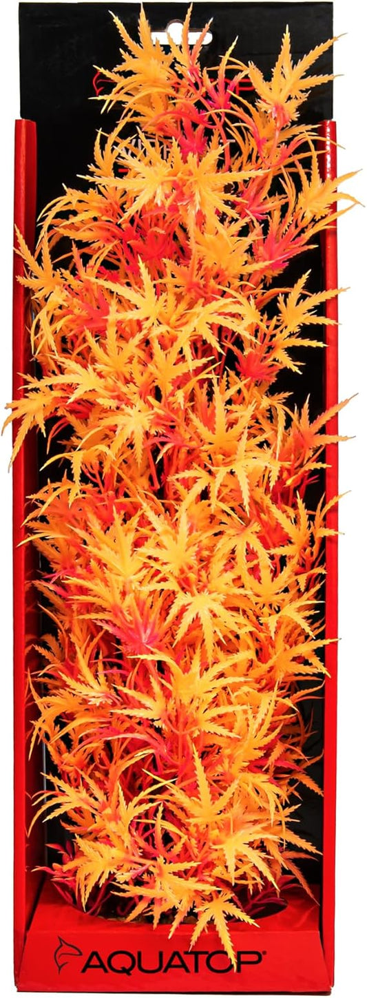 Aquatop Fluorescent Cannabis plant Aquarium Decoration 16in Tangerine