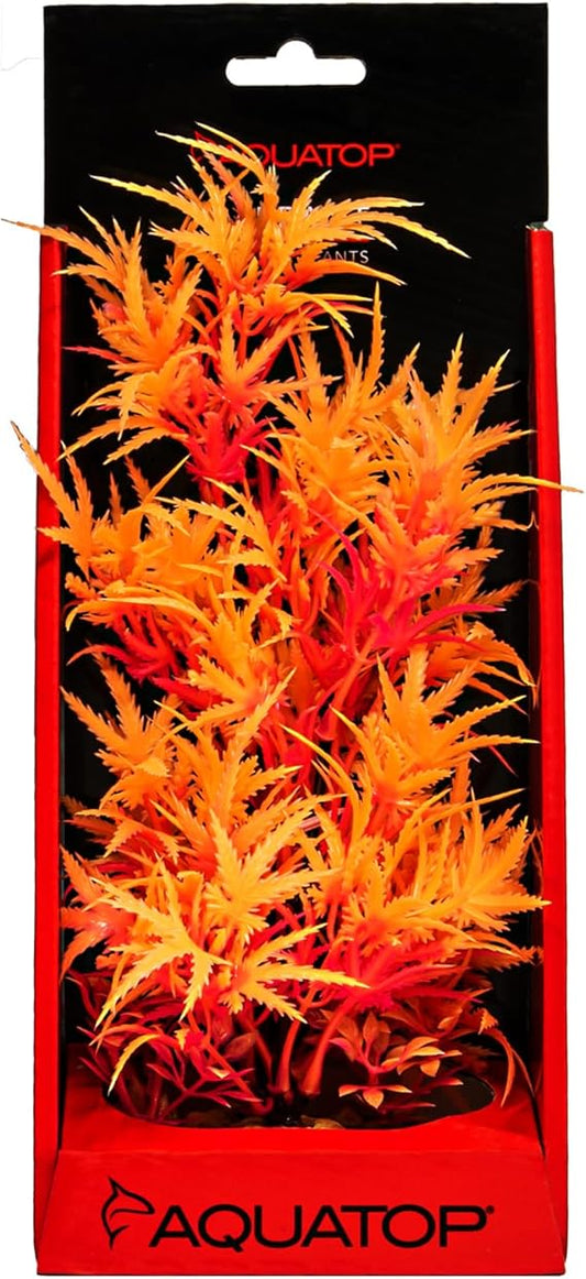 Aquatop Fluorescent Cannabis plant Aquarium Decoration 10in Tangerine