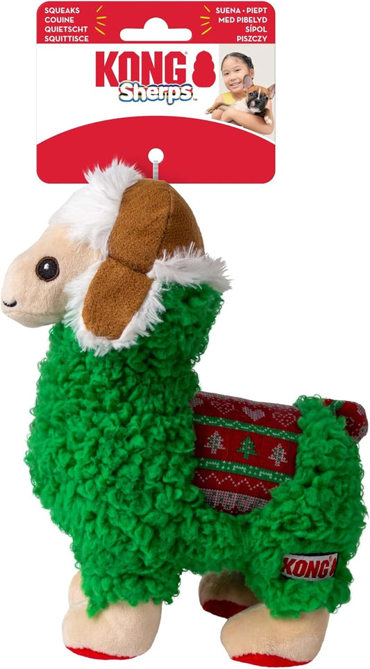 KONG Holiday Plush Dog Toy Sherps Llama Medium