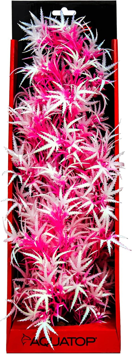 Aquatop Fluorescent Cannabis plant Aquarium Decoration 16in Pink Frost