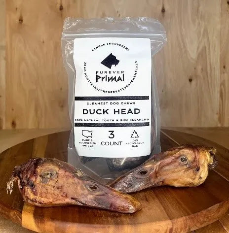 Furever Primal Dog Treat 3ct Duck Head
