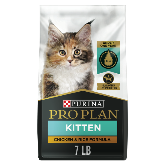 Purina Pro Plan With Probiotics, High Protein Dry Kitten Food, Chicken & Rice Formula 7lb