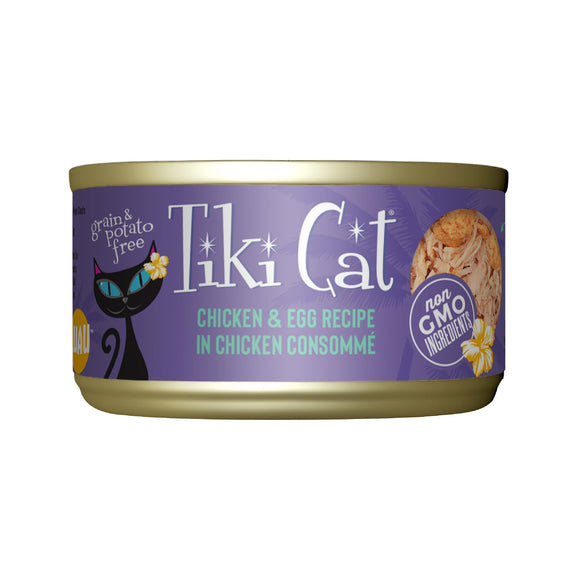 Tiki Cat Luau Wet Cat Food Chicken & Egg 2.8oz Can