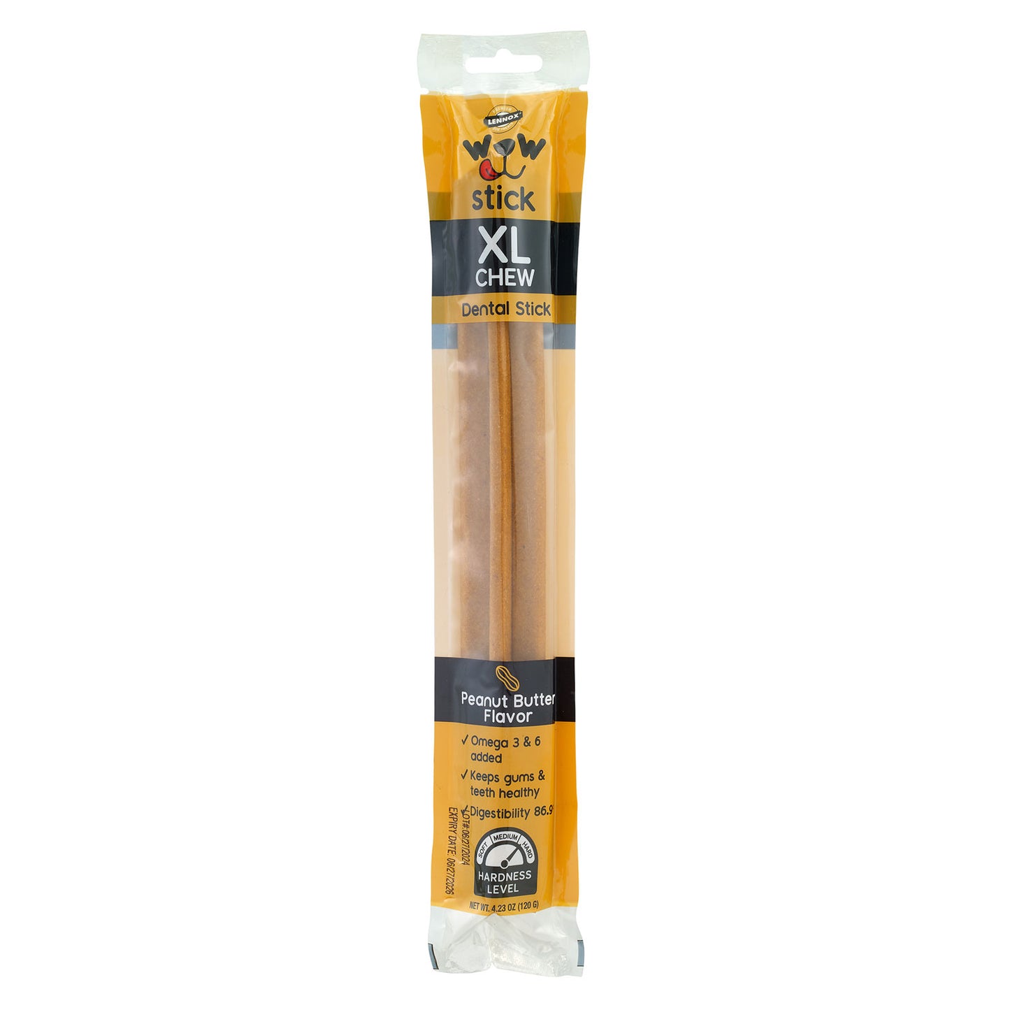 Lennox Dog Treat 4.23oz Wow Stick Peanut Butter