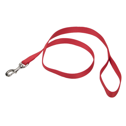 Coastal Single-Ply Dog Leash, Red, Large - 1in x 4ft