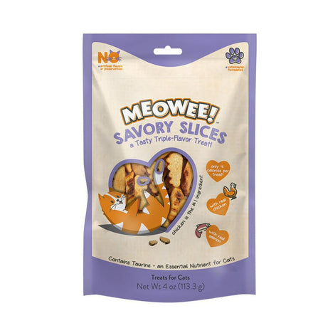 Meowee! Savory Slices Cat Treat Real Chicken & Real Salmon 4oz