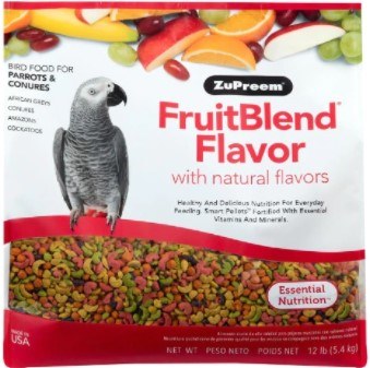 ZuPreem Fruit Blend Flavors for Parrot and Conure, Bird Food 12lb