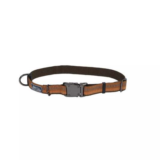 Coastal K9 Explorer 1in Wide 18-26in Reflective Adjustable Dog Collar Campfire Orange