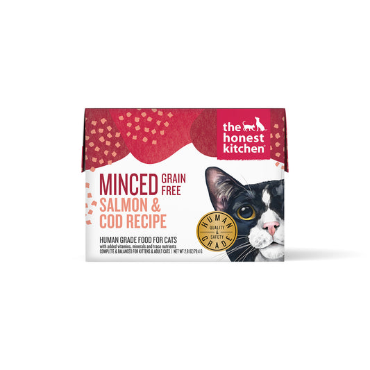 The Honest Kitchen Grain Free Minced Salmon & Cod in Fish Broth Gravy Wet Cat Food, 2.8oz