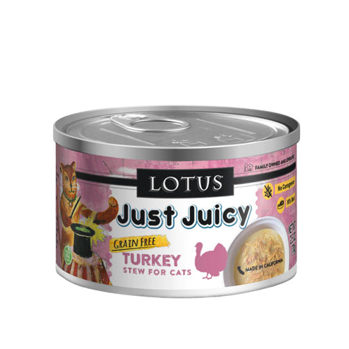 Lotus Wet Cat Food Just Juicy Turkey Stew 2.5oz