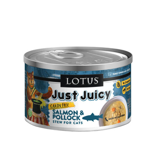 Lotus Wet Cat Food Just Juicy Salmon Pollock 2.5oz