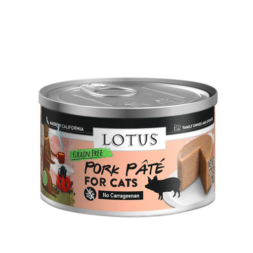 Lotus Wet Cat Food Pate Grain Free Pork 2.75oz
