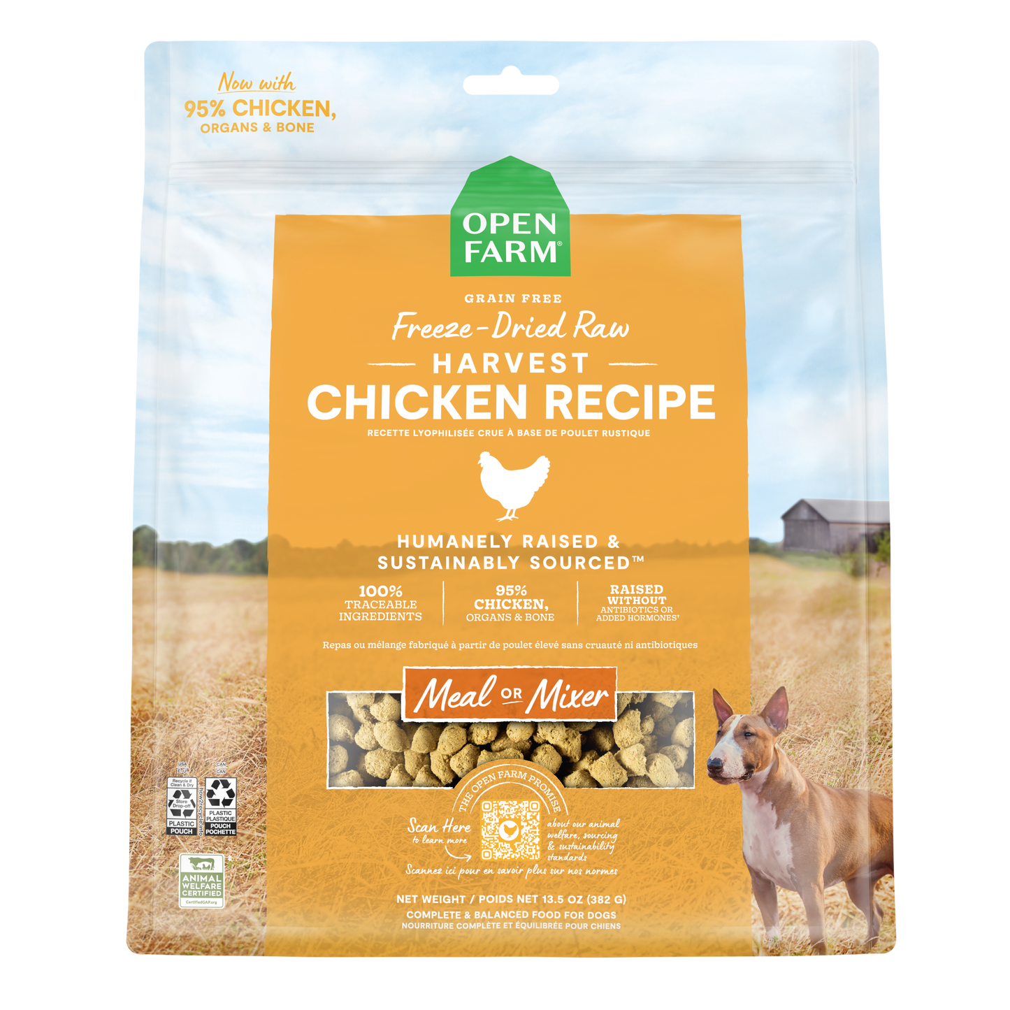 Open Farm Harvest Chicken Freeze Dried Raw Morsels For Dogs 3.5oz Bag