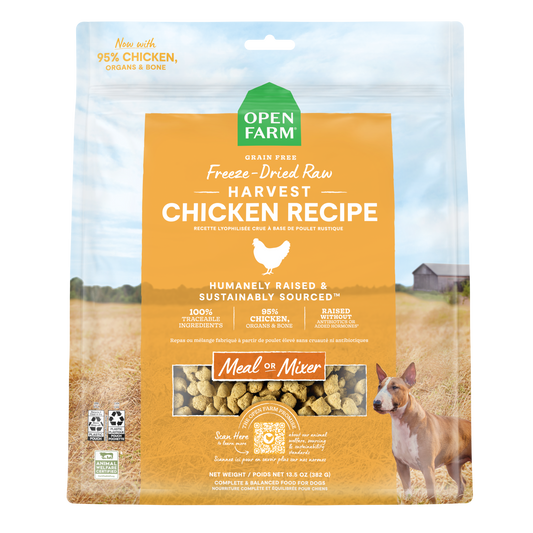 Open Farm Harvest Chicken Freeze Dried Raw Morsels For Dogs 3.5oz Bag