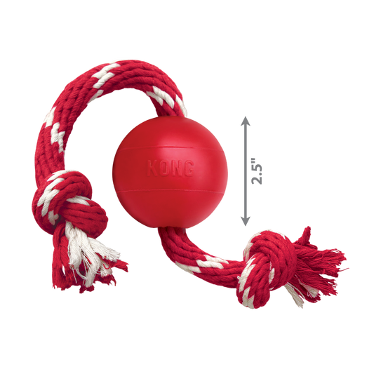Kong Dog Toy KONG Ball with Rope Small
