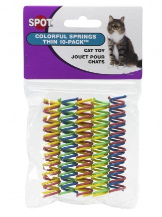 Spot Ethical Pet Cat Toy Colorful Springs, Thin 10Pk