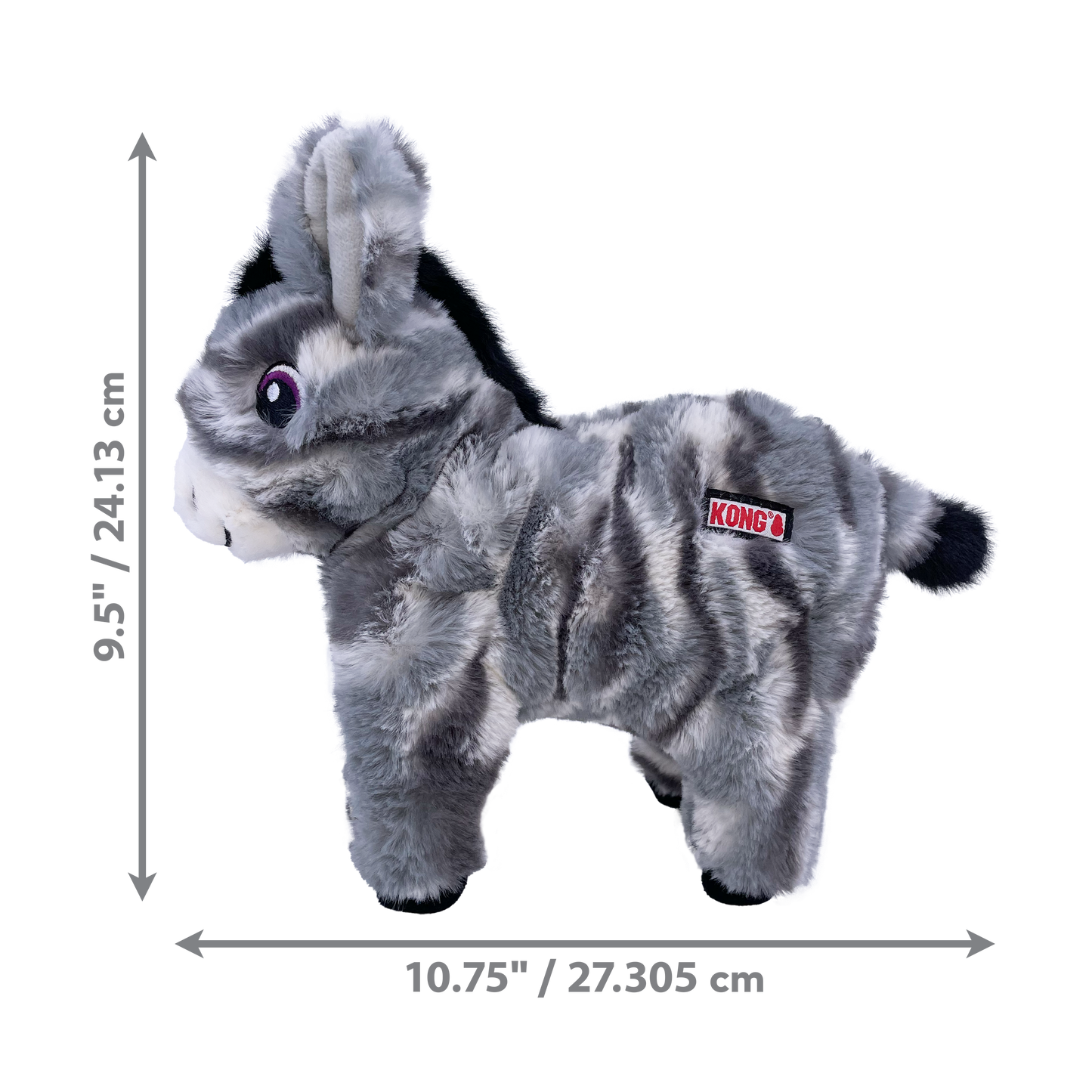 Kong Dog Toy Low Stuff Stripes Donkey Medium