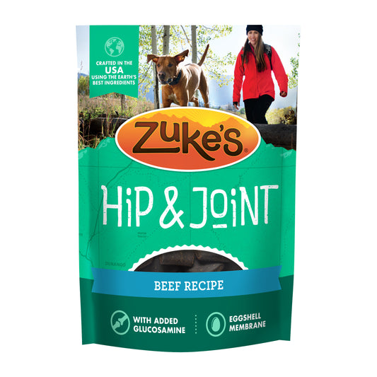 Zuke’s Hip And Joint Dog Treats, Soft And Chewy Natural Bag Of Treats With Hip And Joint Support, Beef Recipe 6oz