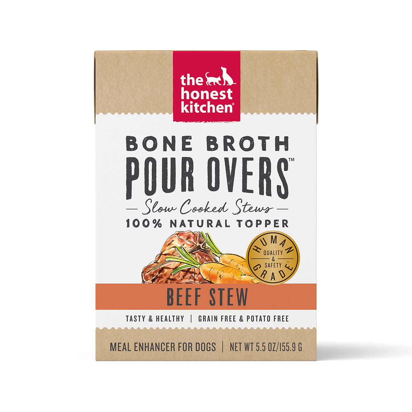 The Honest Kitchen Bone Broth Pour Overs Beef Stew Dog Food Topper 5.5oz