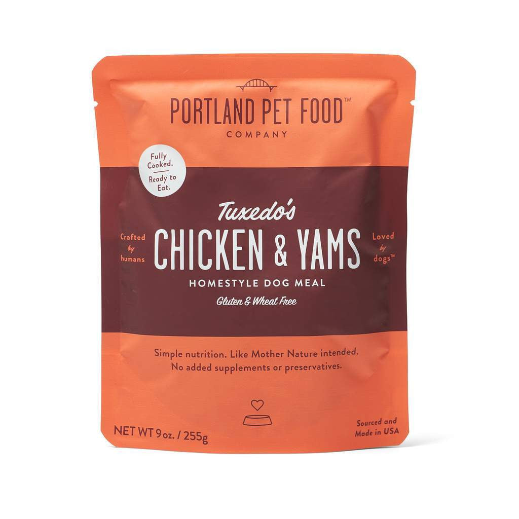 Portland Pet Food Tuxedo's Chicken & Yams Homestyle Dog Meal 9oz Pouch