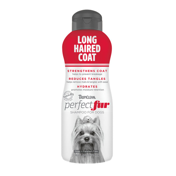 TropiClean PerfectFur Long Haired Coat Shampoo for Dogs, 16oz