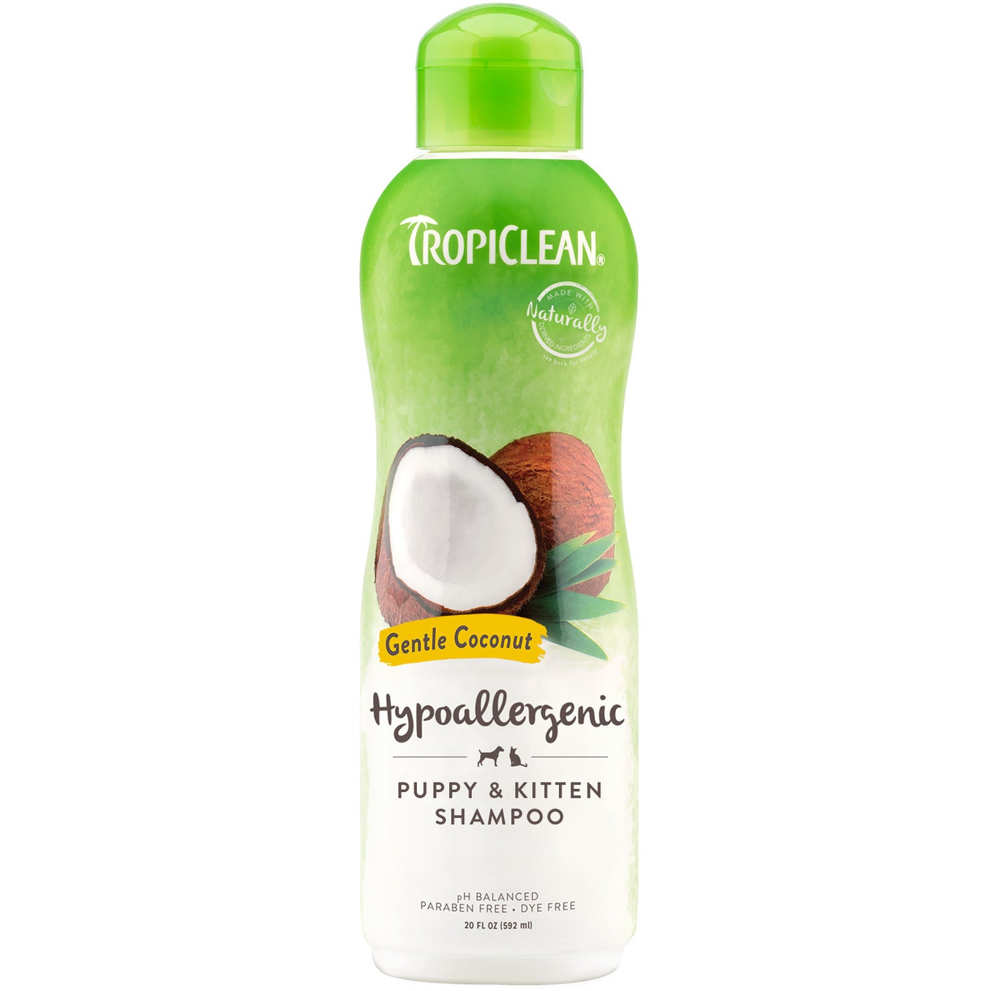 TropiClean Gentle Coconut Hypoallergenic Puppy & Kitten Shampoo, 20oz