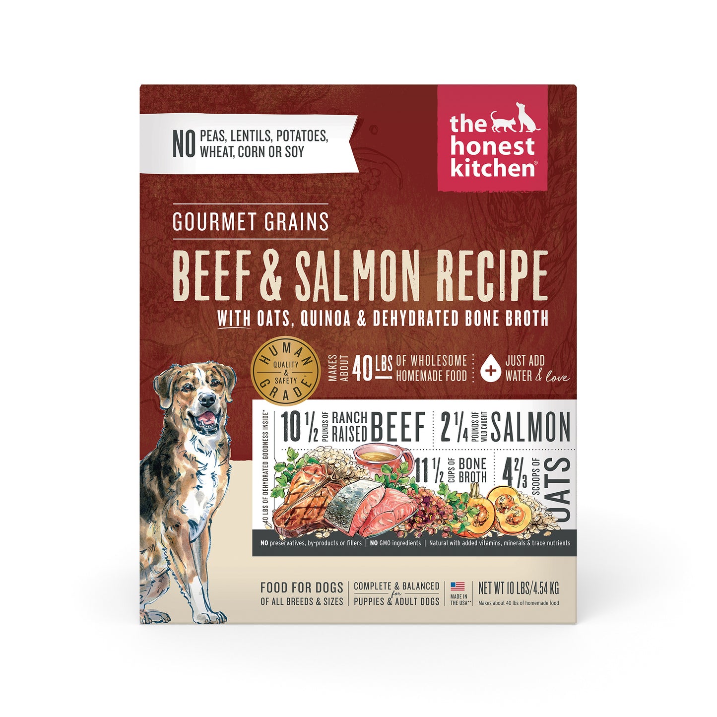 The Honest Kitchen Dehydrated Gourmet Grains Beef & Salmon Dog Food 10lb