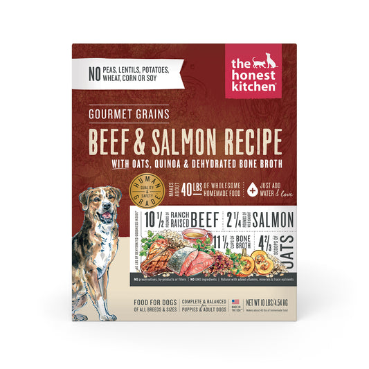 The Honest Kitchen Dehydrated Gourmet Grains Beef & Salmon Dog Food 10lb