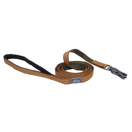 Coastal K9 Explorer 6ft Long 5/8in Reflective Dog Leash with Scissor Snap Campfire Orange