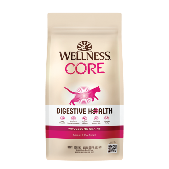 Wellness CORE Digestive Health Salmon & Rice Dry Cat Food 5lb Bag