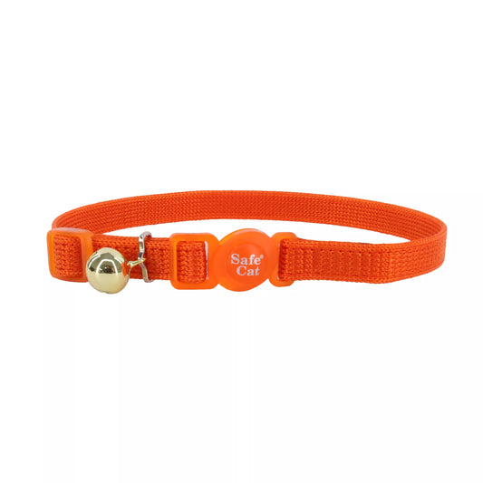 Coastal Safe Cat 3/8in Wide 8-12in Snag-proof Breakaway Collar Orange