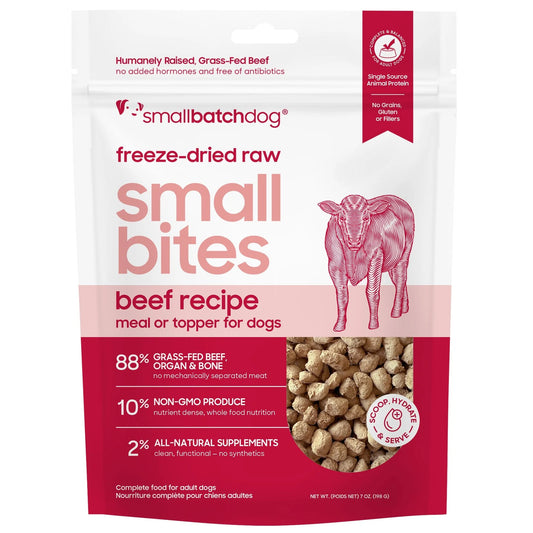 Smallbatch Freeze Dried Small Bites for Dogs 7oz Beef Recipe