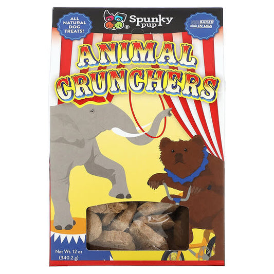 Spunky Pup Animal Crunchers Dog Treat Peanut Butter 12oz