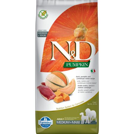 Farmina N&d Grain Free Dry Dog Food Pumpkin Duck Cantaloupe Medium 26.4 Lb