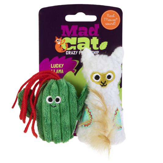 Mad Cat Lucky Llama Catnip Toy 2Pk