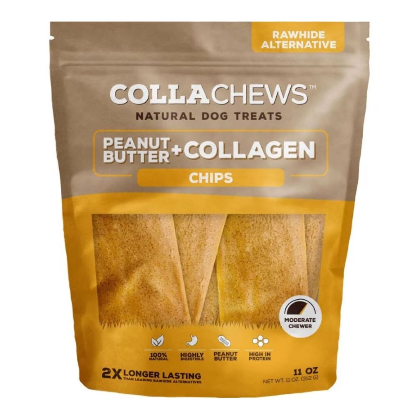 Collachews Dog Treats 11oz 5in Peanut Butter Chips