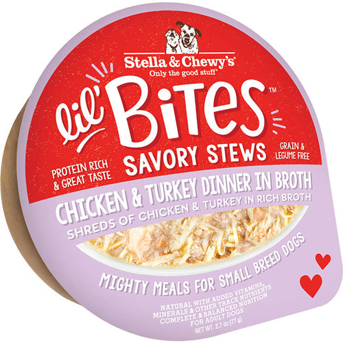 Stella and Chewys Dog Lil Bites Savory Stew Chicken and Turkey 2.7Oz