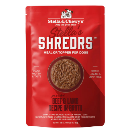 Stella & Chewy's Dog Topper Shreds Beef Lamb In Broth 2.8 oz