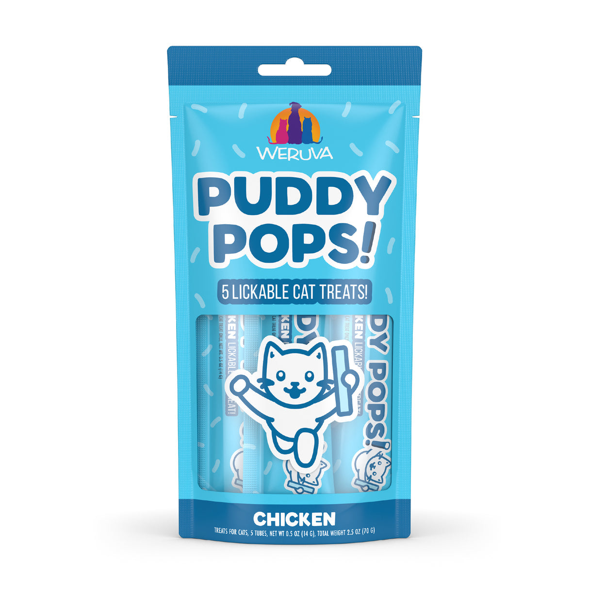 Weruva Puddy Pops Lickable Chicken Cat Treat .5oz 5pk