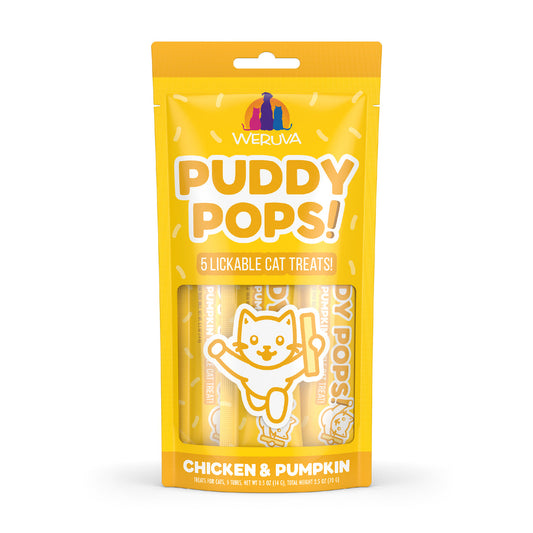 Weruva Puddy Pops Lickable Chicken & Pumpkin Cat Treat .5oz 5pk