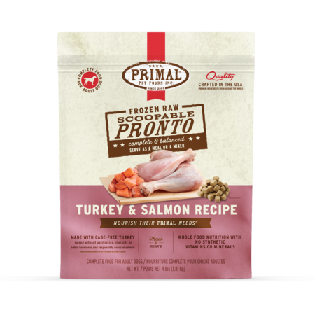 Primal Dog Raw Frozen Turkey & Salmon Pronto 4 lb