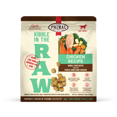 Primal Dog Food Freeze Dried Kibble in the Raw Chicken 5.4lb