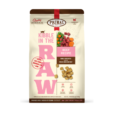 Primal Cat Food FD Kibble in the Raw Feline Beef 4lb