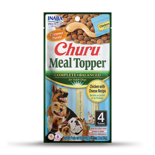 INABA Churu Dog Meal Topper - Chicken with Cheese 2oz 4pk