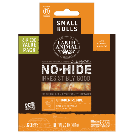 Earth Animal Dog Treat No Hide Rolls Value Box Small Chicken 6 Pk