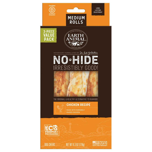 Earth Animal Dog Treat No Hide Rolls Value Box Small Chicken 3 Pk