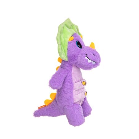 Growl Dog Plush Dog Toy Stomperz Dino Purple 10.5 in